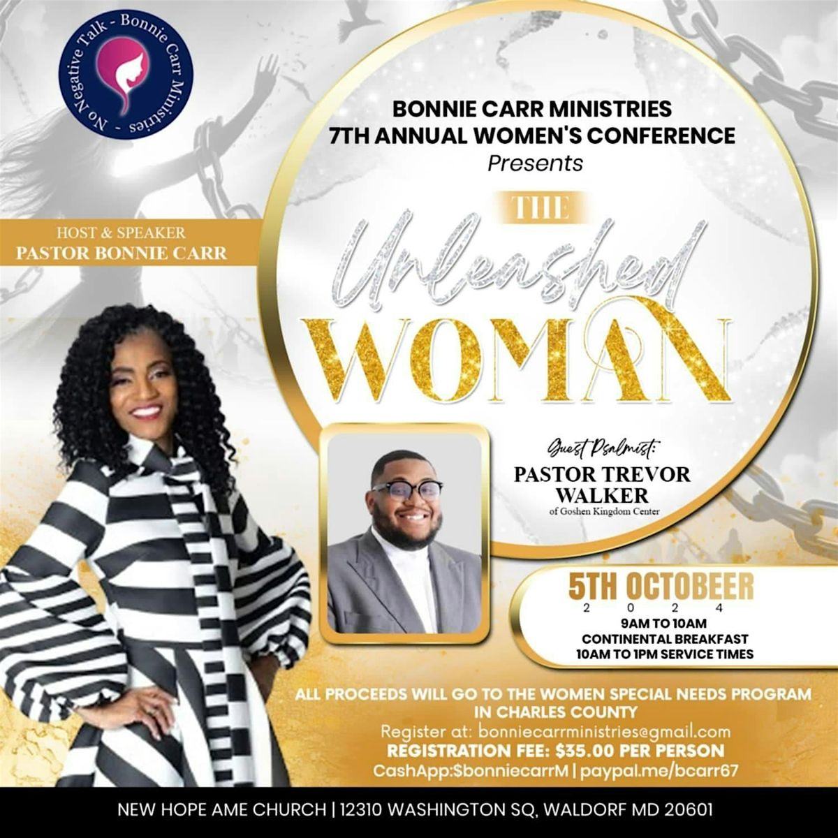 \u2018The Unleashed Woman\u2019 7th Annual Women\u2019s Conference by Pastor Bonnie Carr