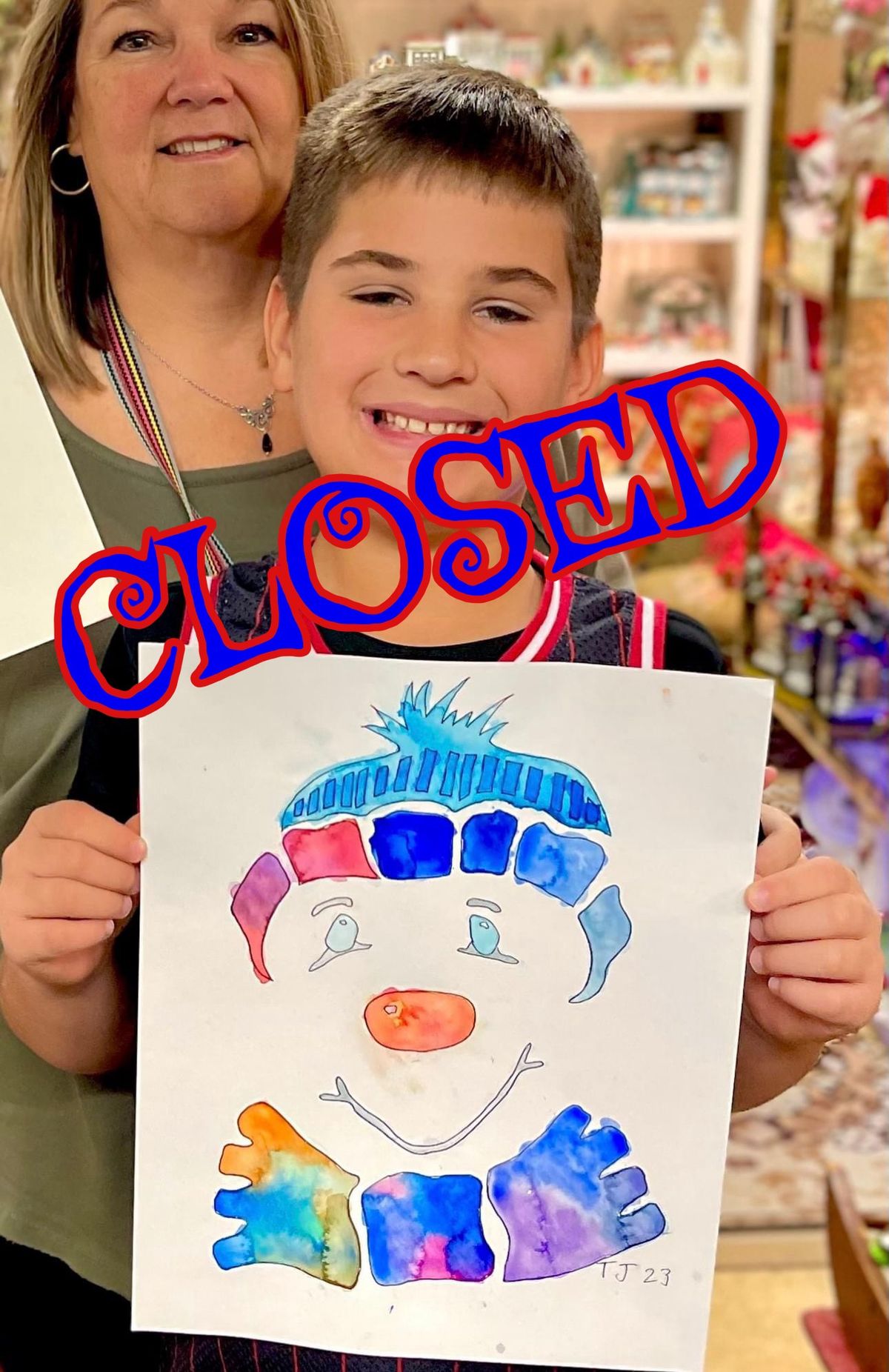 CLOSED ::: \u26c4\ufe0fFRIENDLY SNOWMAN Kid\u2019s Watercolor Class 