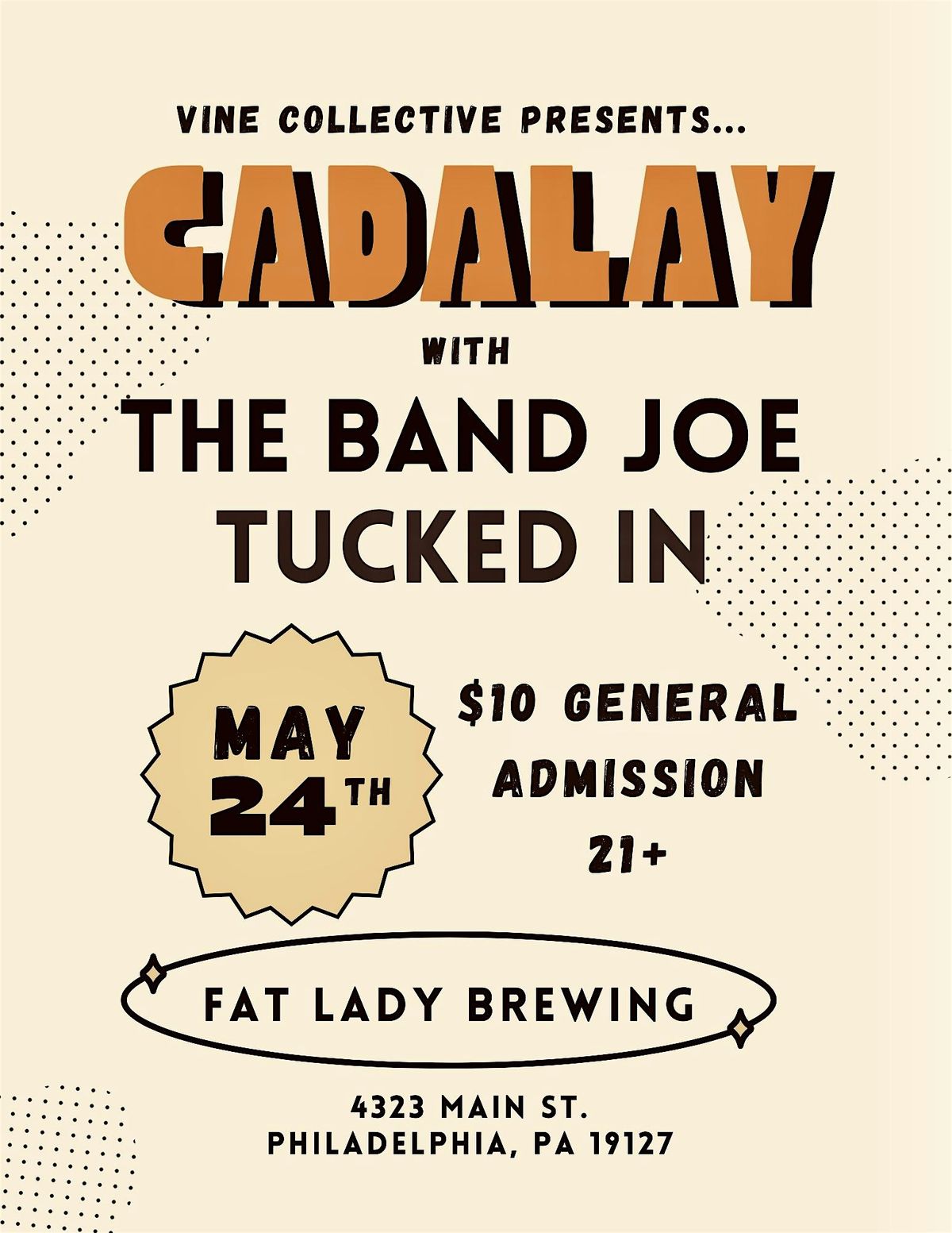 Cadalay with The Band Joe & Tucked In at Fat Lady Brewing