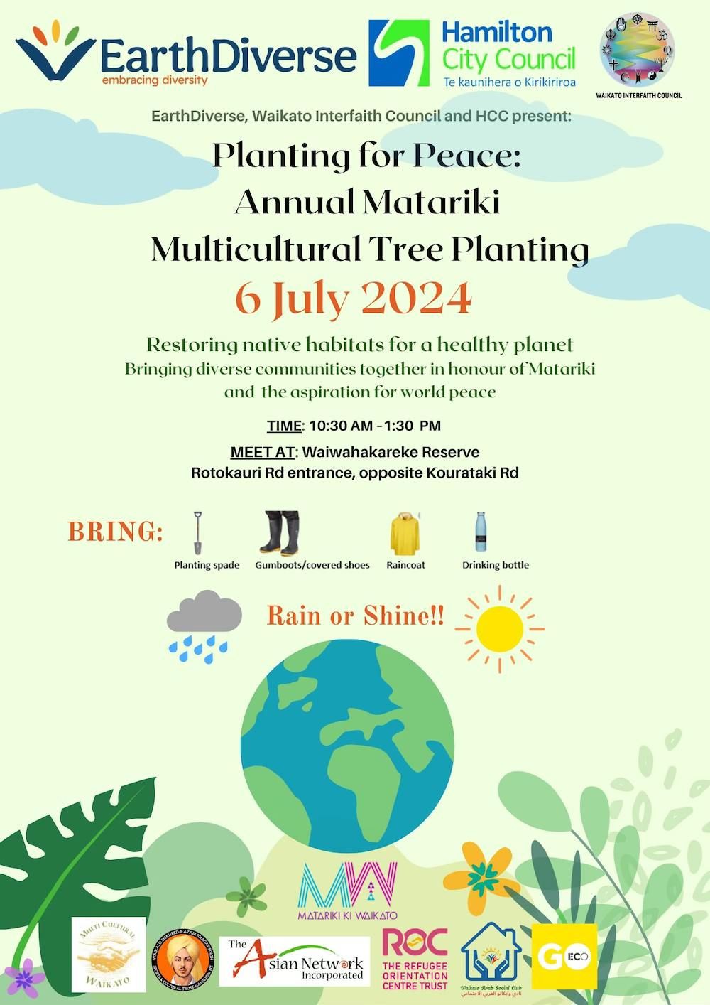 Annual Matariki Multicultural Tree Planting: Planting for Peace!