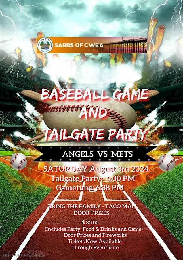 SARBS Baseball Game and Tailgate Party