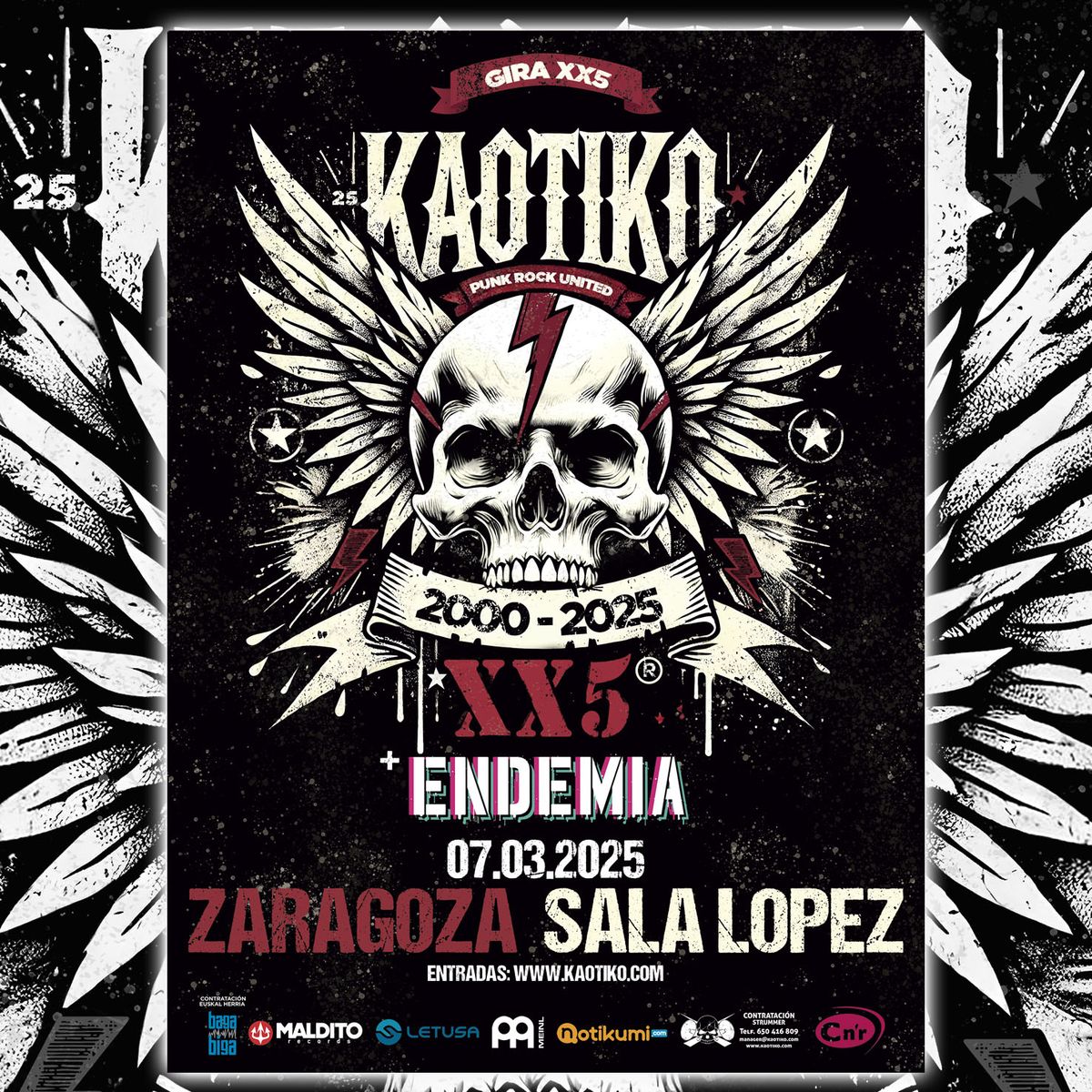 KAOTIKO en ZARRAGOZA. GIRA XX5 (+ ENDEMIA) 