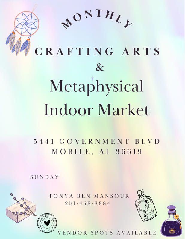 Monthly makers\/arts\/ crafts and metaphysical Indoor Market