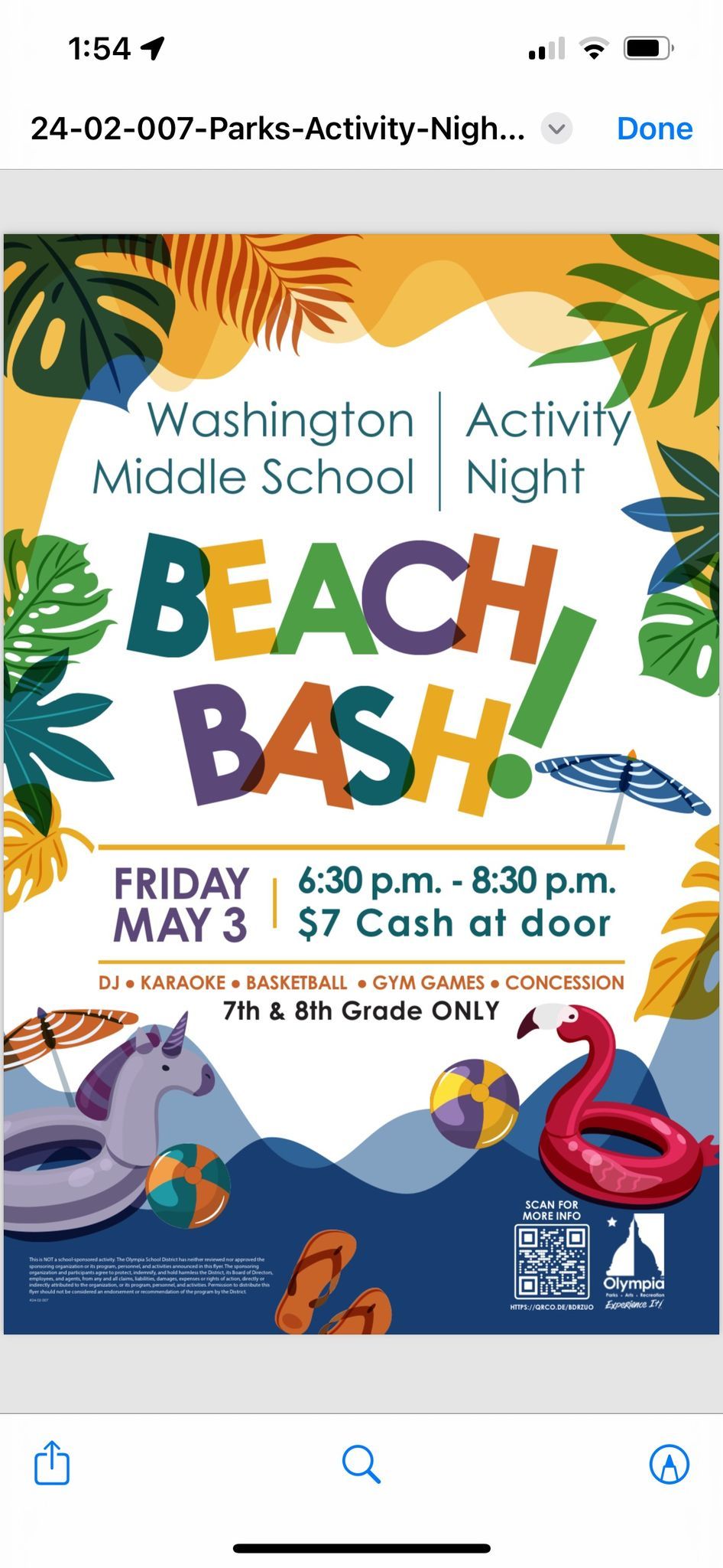 7th\/8th grade Beach Bash (Bulldog Bash for 7\/8 grades)
