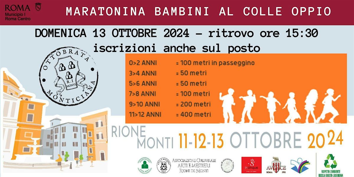 Maratonina bambini al Colle Oppio - GRATIS