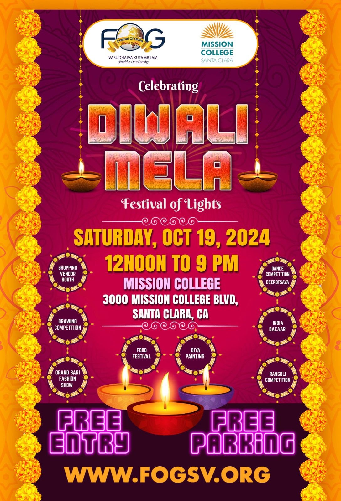 FREE ENTRY FOG Diwali - Festival of Lights -  FREE Parking