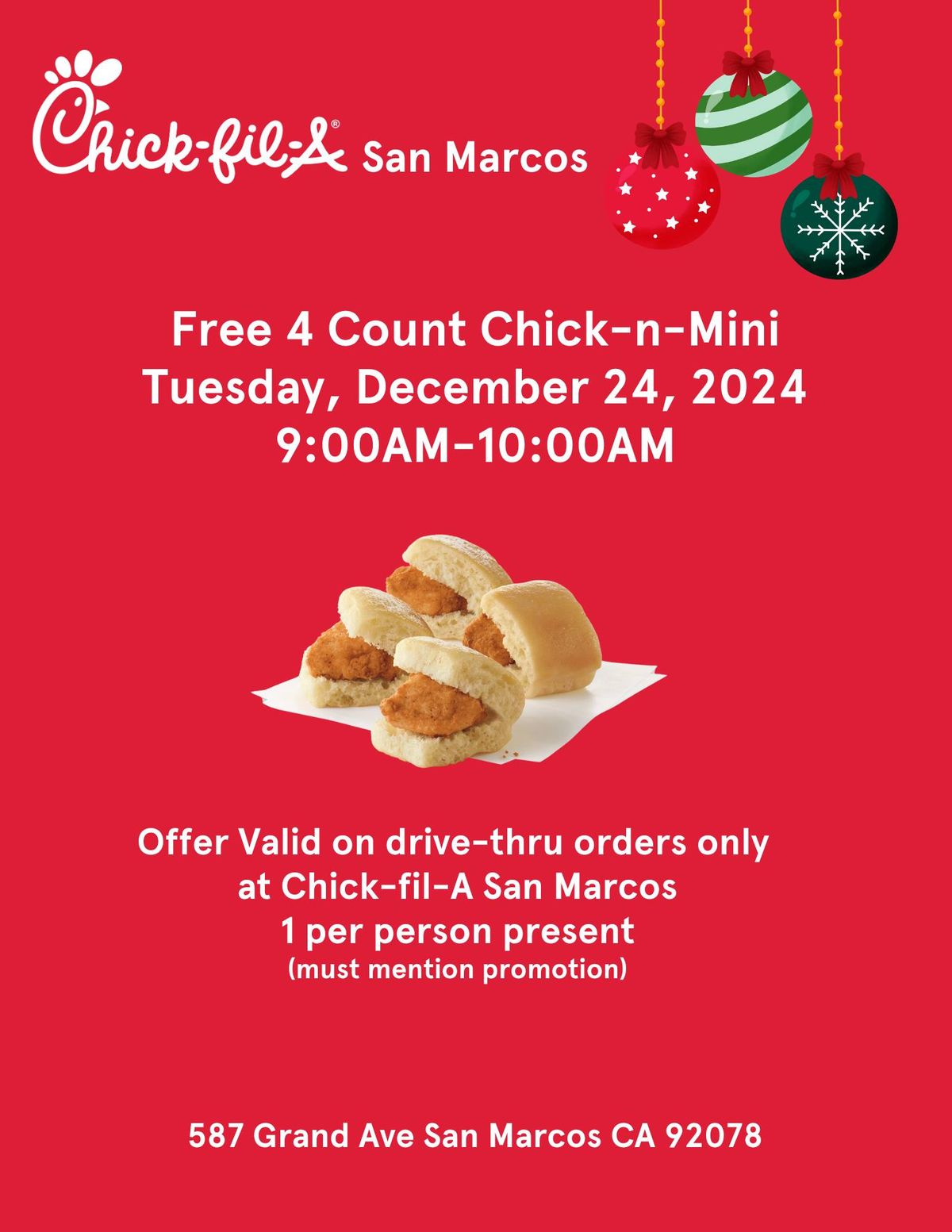 Free 4 Count Chick-n-Mini