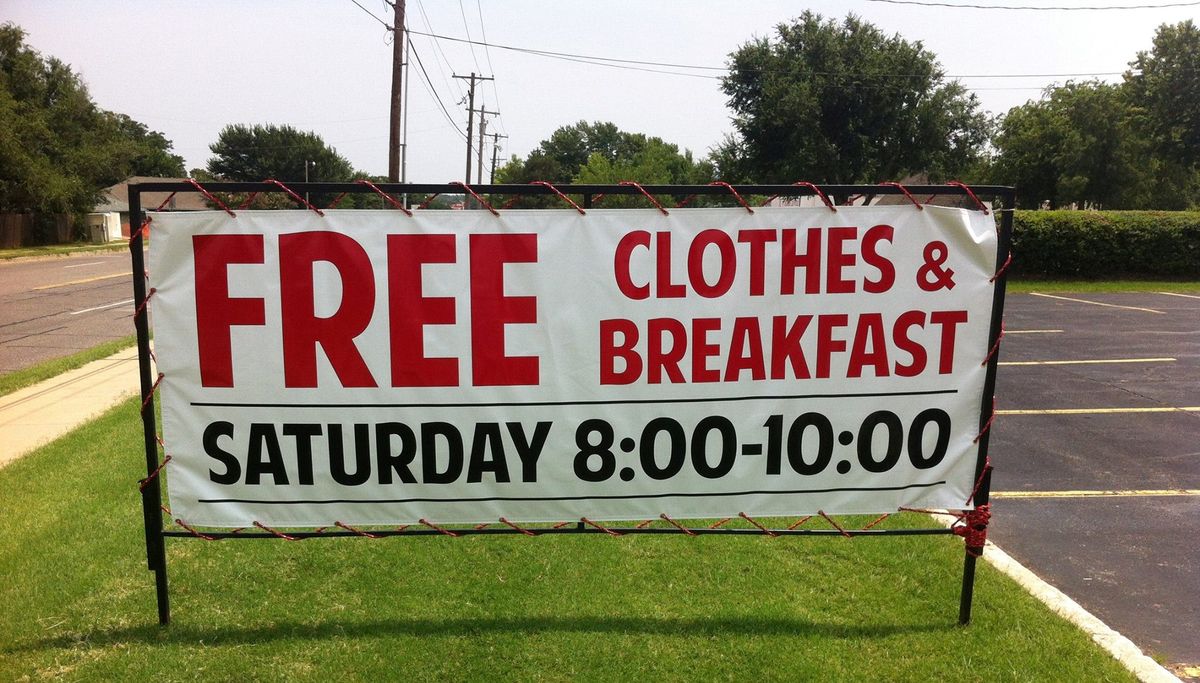 Free Breakfast & Clothes Giveaway