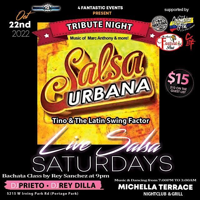 Tribute Night Live Salsa Saturday: Salsa Urbana w\/Latin Swing Factor