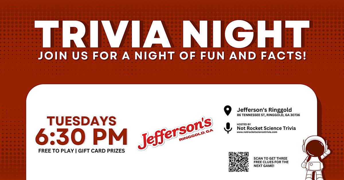 Trivia Night at Jefferson's in Ringgold