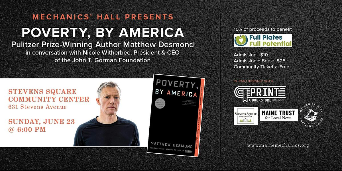 Matthew Desmond in conversation w\/ Nicole Witherbee 'POVERTY, by America'