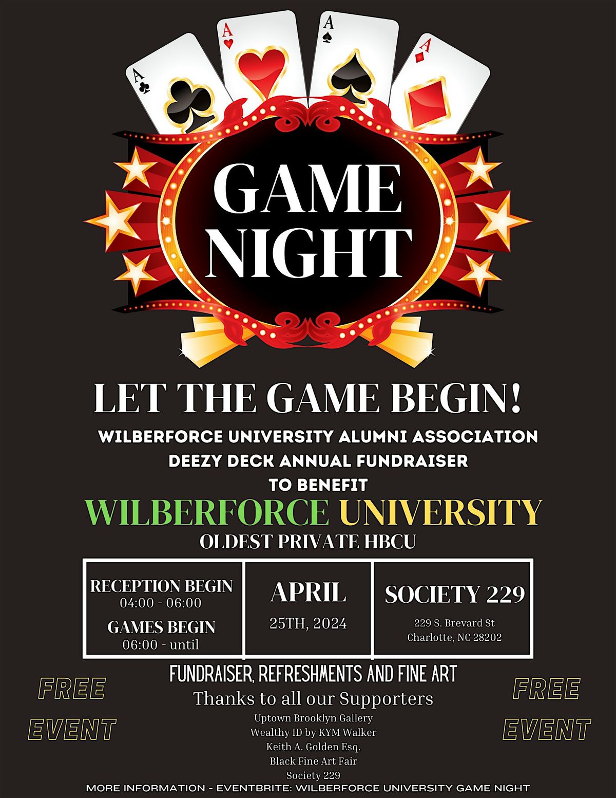 Wilberforce University Game Night Fundraiser