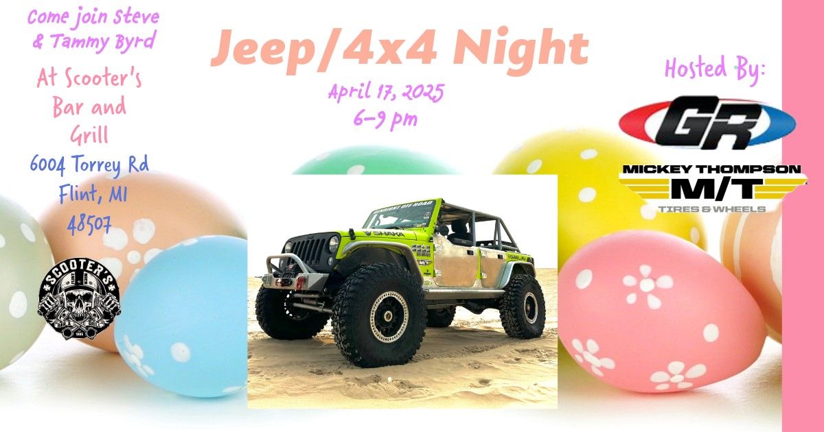 Jeep\/4x4 Night hosted by GenRight Off-Road and Mickey Thompson Tires at Scooter\u2019s Bar and Grill