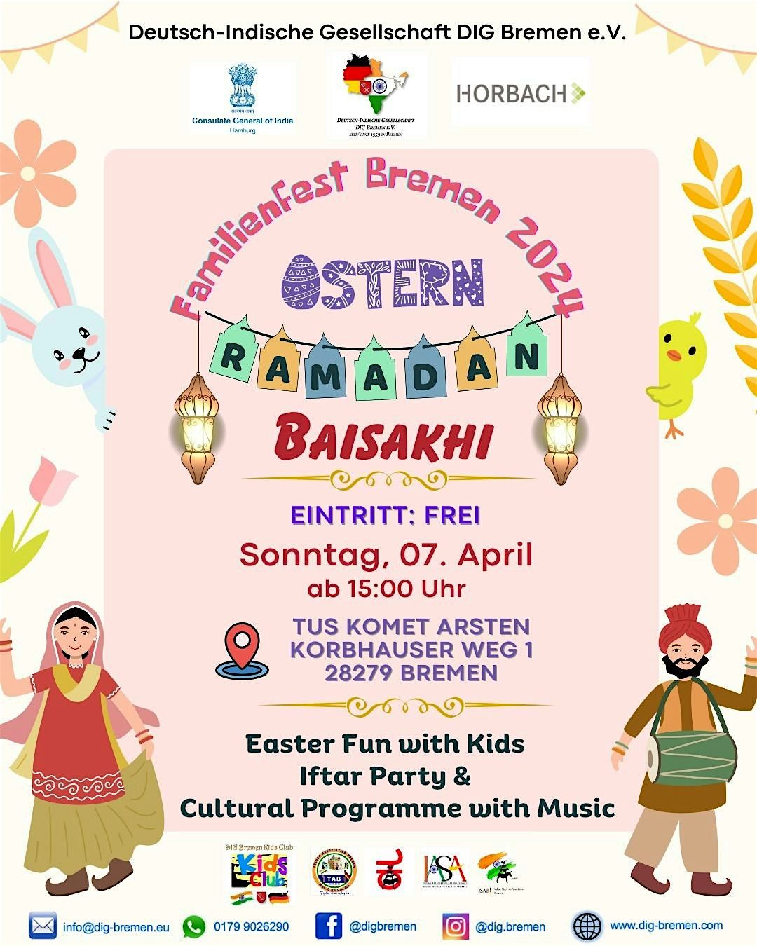 Familienfest Bremen 2024 - Ostern \/ Easter, Ramadan & Baisakhi