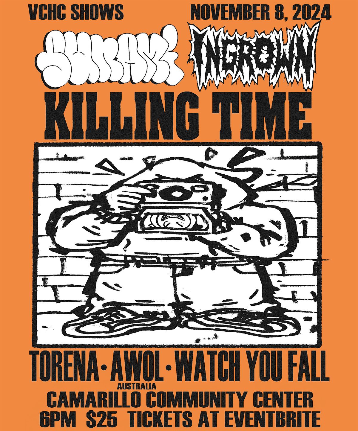 Sunami, Ingrown, Killing Time, Torena, AWOL & Watch You Fall