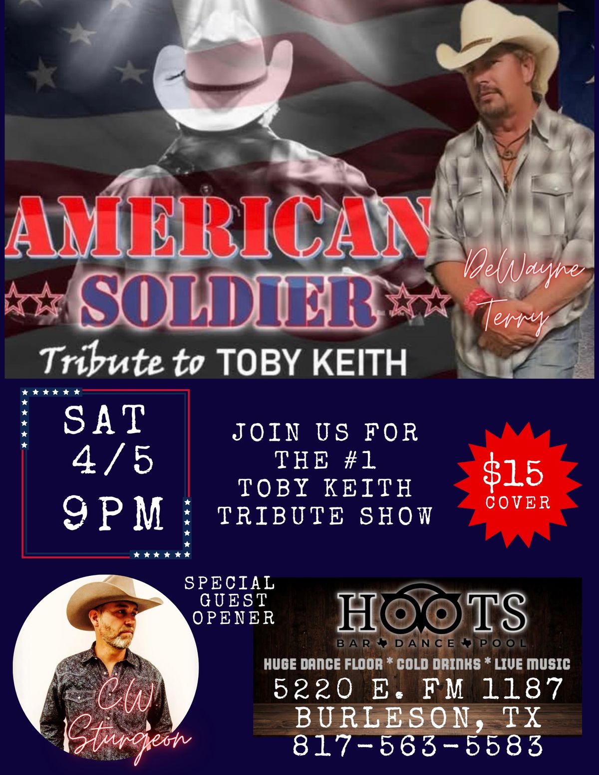 Toby Keith Tribute Show @ Hoot\u2019s 