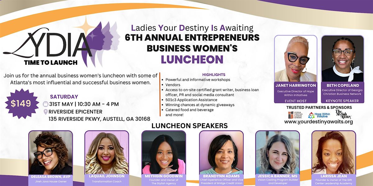 6th Annual Entrepreneurs Business Women's Luncheon | LYDIA