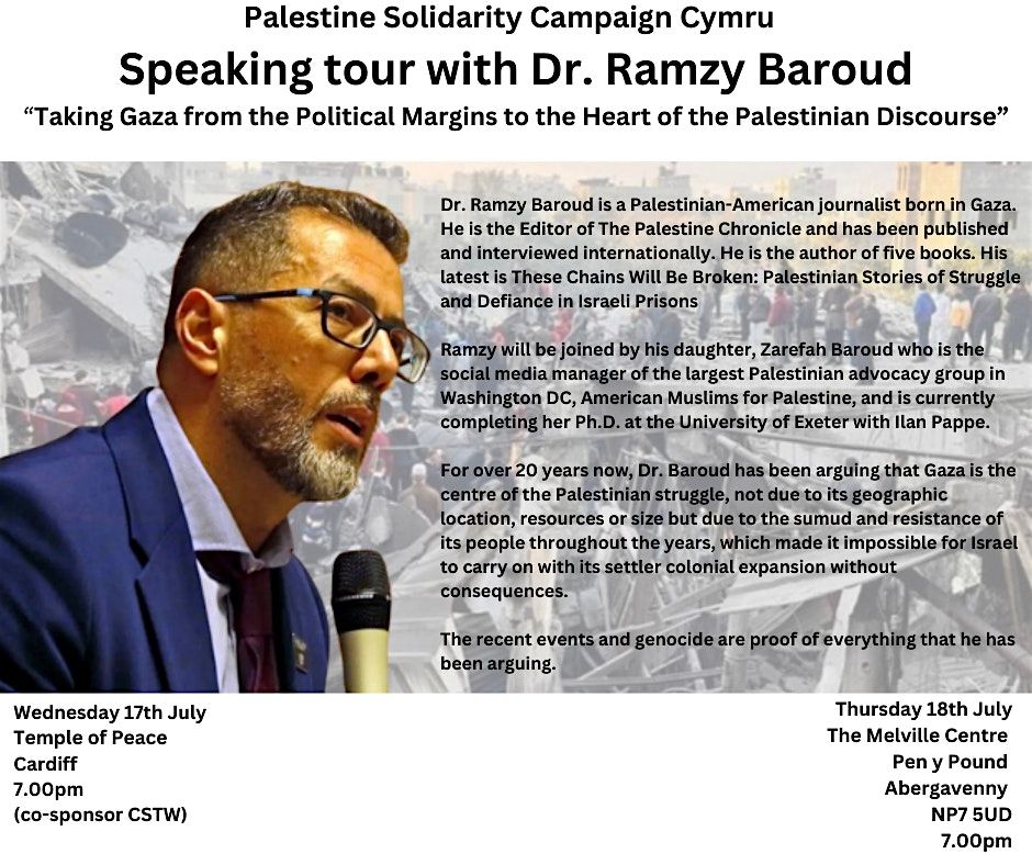 RAMZY BAROUD SPEAKING TOUR - Cardiff