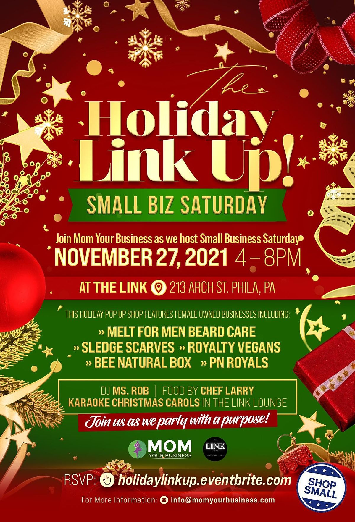 The Holiday Link Up!  Small Biz Saturday.