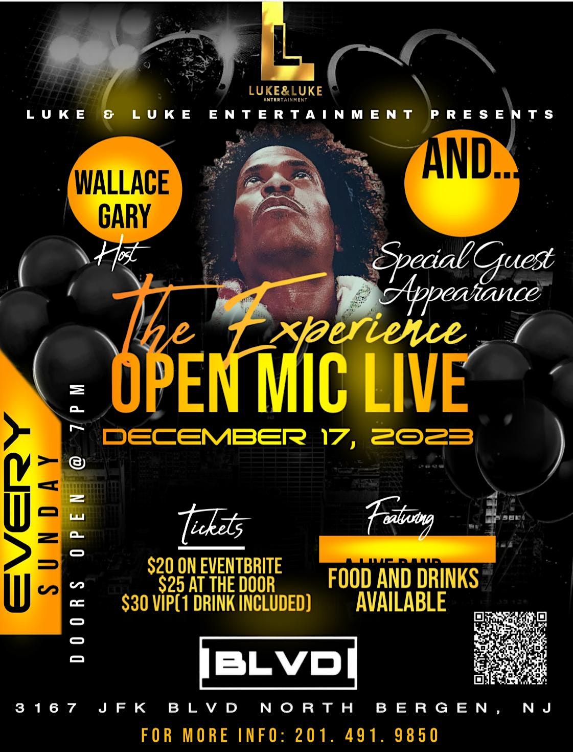 "THE EXPERIENCE" OPEN MIC LIVE! Where everyone is a STAR!