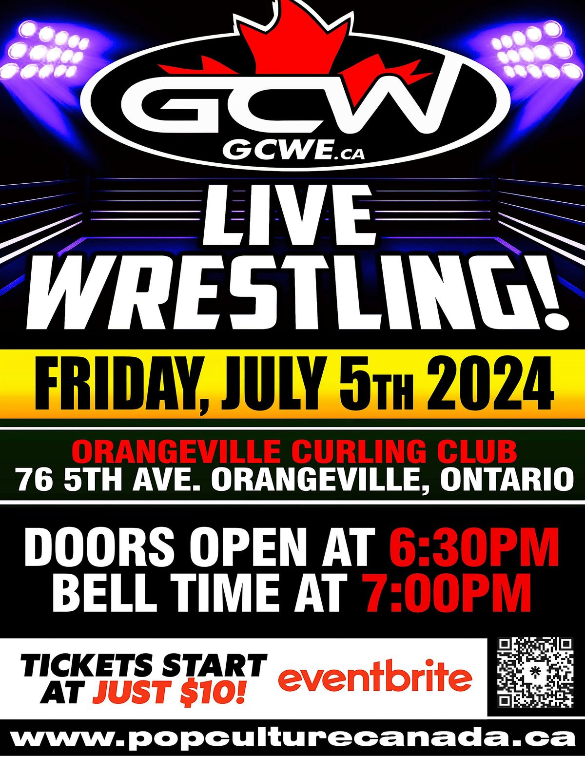 GCW : ORANGEVILLE  JULY 5TH : LIVE WRESTLING