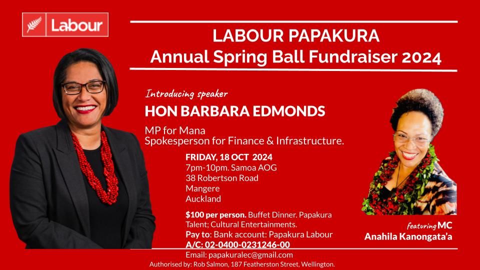 Labour Papakura Annual Spring Ball Fundraiser 2024