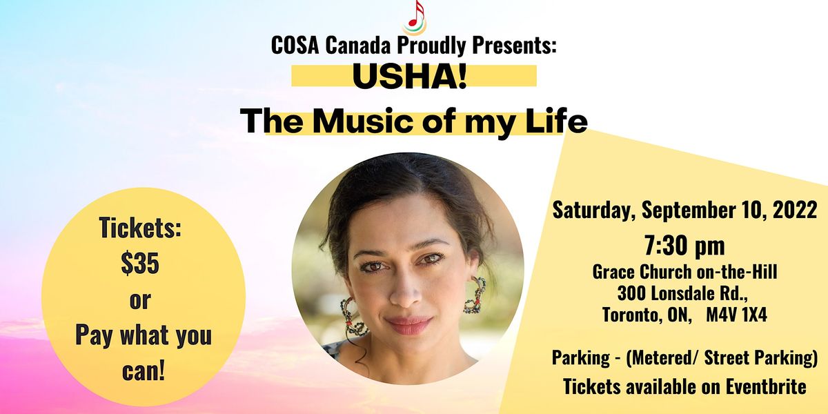 COSA Canada Presents: USHA! The Music of my Life