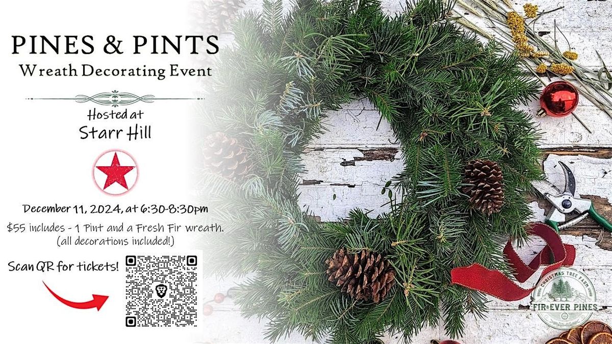 Pines & Pints - Wreath Decorating Event at Starr Hill Brewery - Richmond