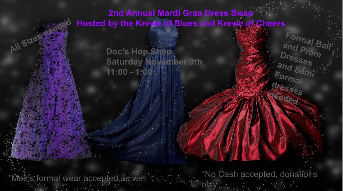 Krewe of Blues & Krewe of Cheers Mardi Gras Dress Swap