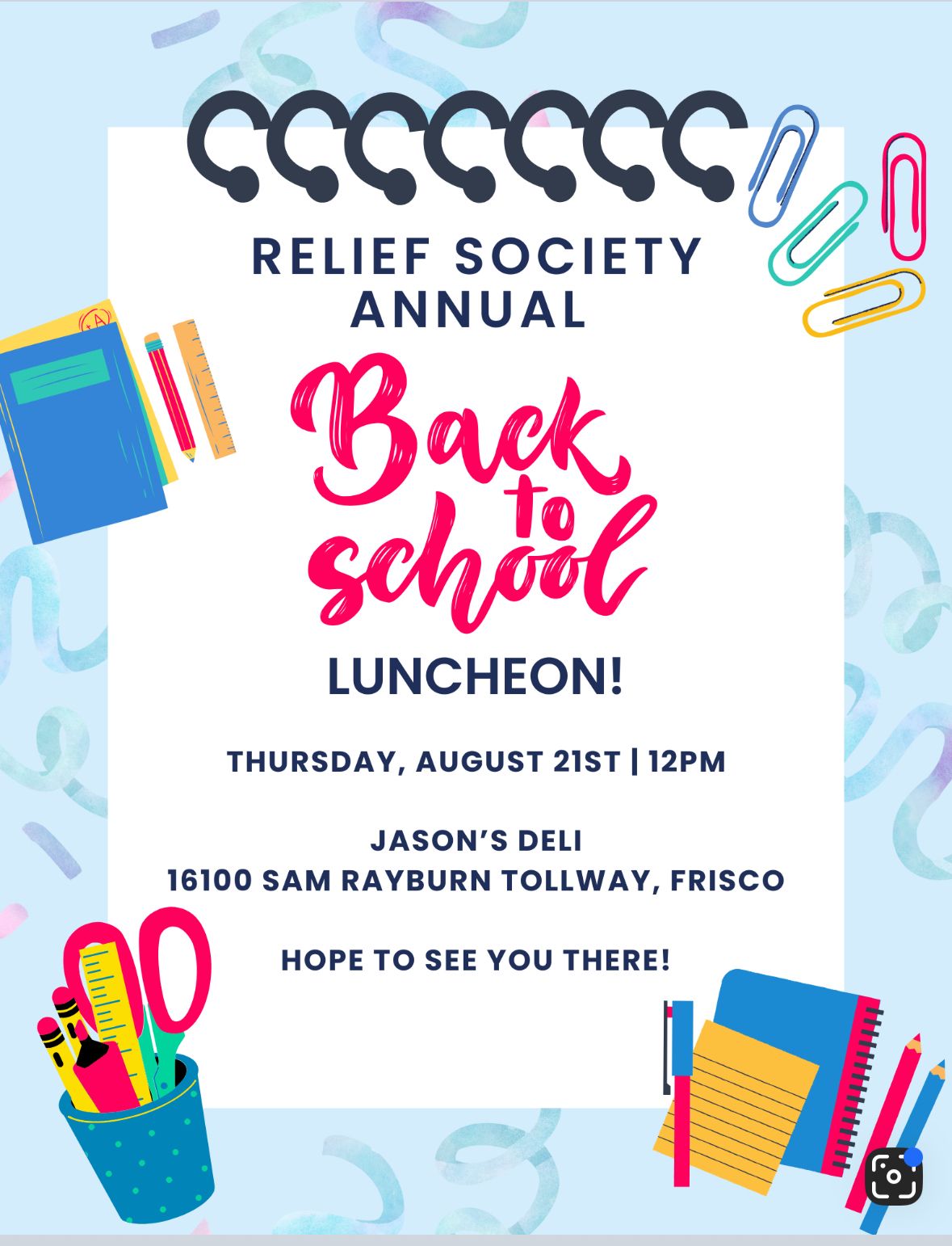 Frisco 5th Relief Society Lunch Meetup