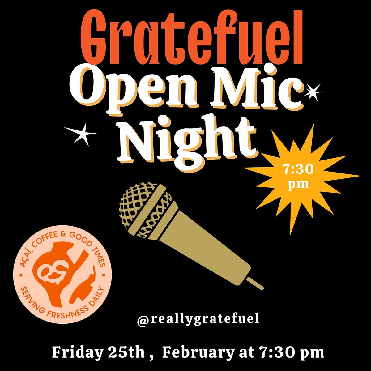 Open Mic Night at the Gratefuel Cafe!!!