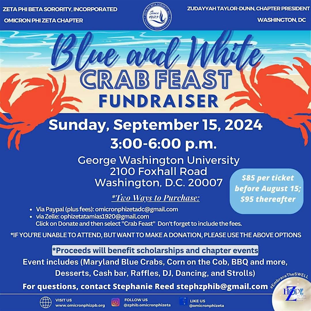 Blue and White Crab Feast Fundraiser