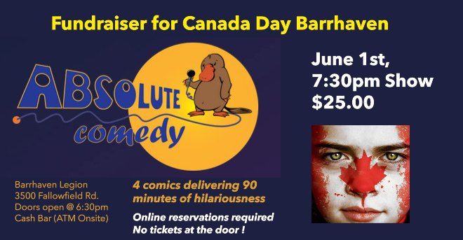 Absolute Comedy FUNdraiser in Support of Canada Day Barrhaven!