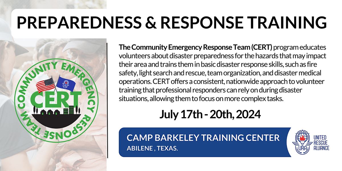 Community Preparedness Training- BASIC CERT