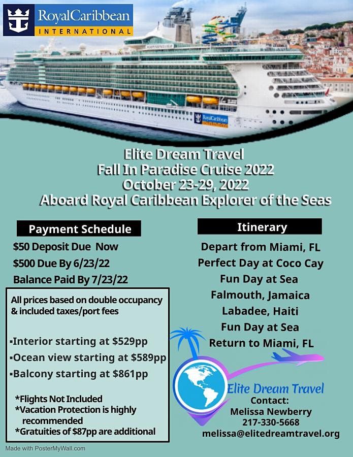 Fall in Paradise 2022 Cruise, Elite Dream Travel, Decatur, 23 October ...