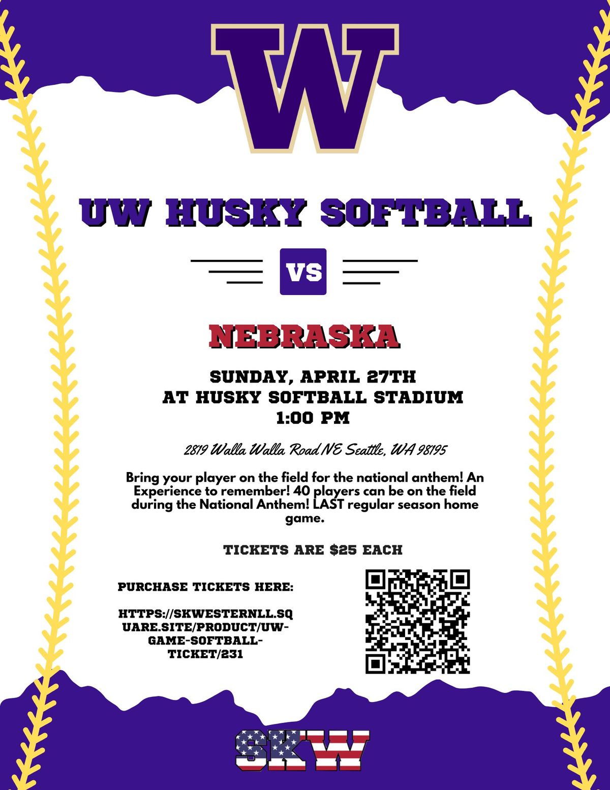 UW Husky Softball Game