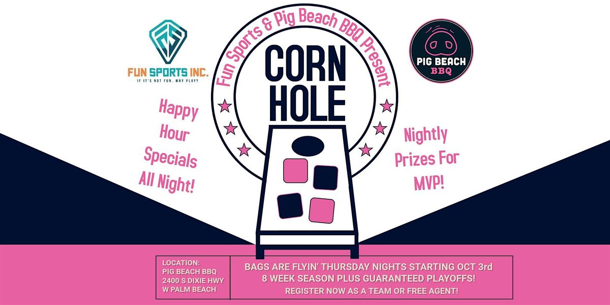 Join the Fun: Weekly Fun Sports Cornhole League @ Pig Beach BBQ!