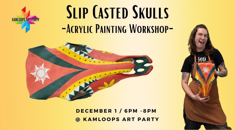 Slip Casted Skull - Acrylic Painting Workshop 