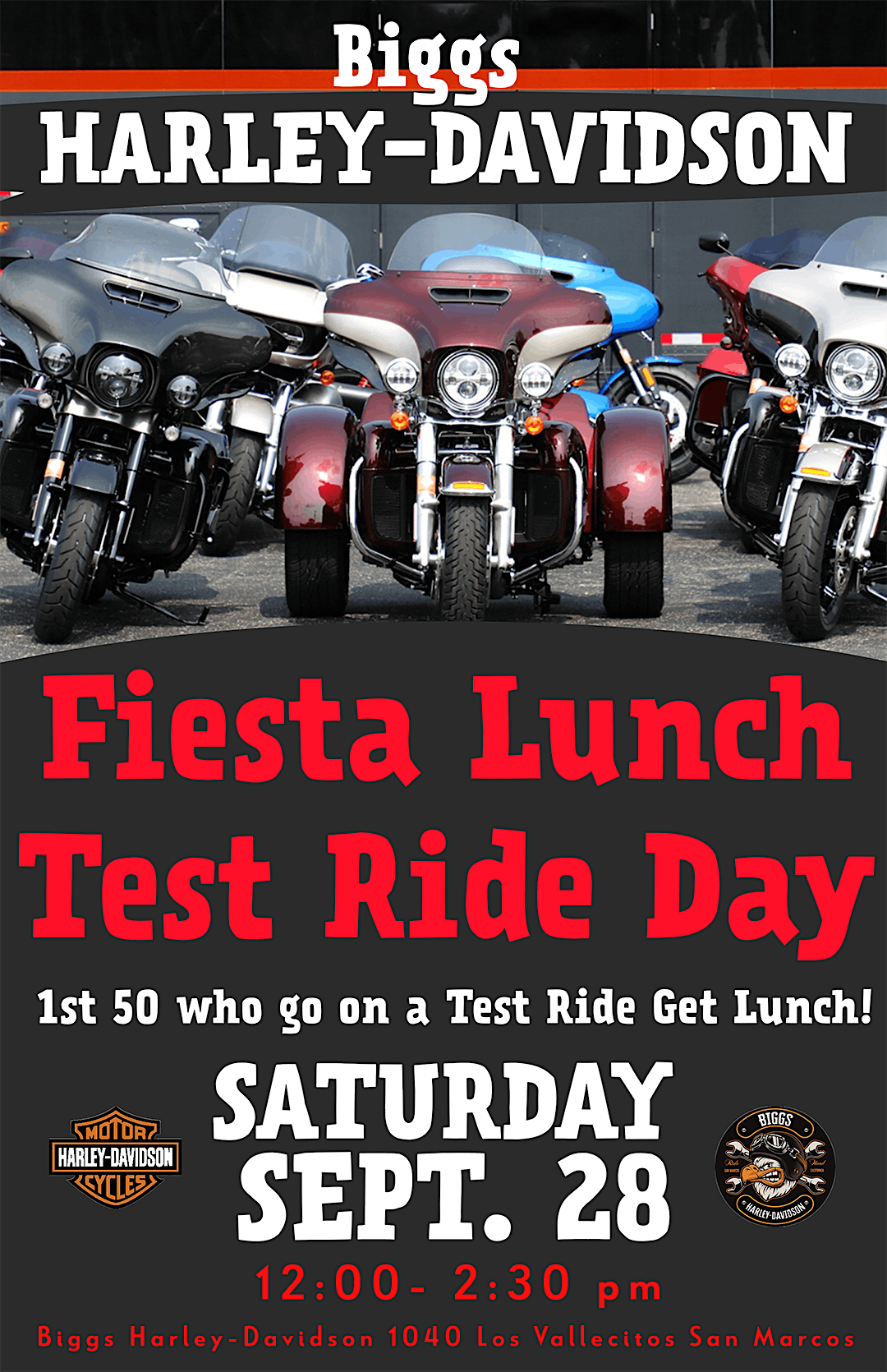 Fiesta Lunch & Test Ride Event Day