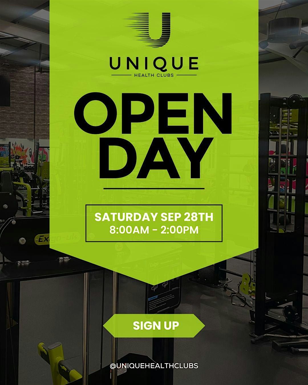 Saturday Unique Health Clubs Open Day