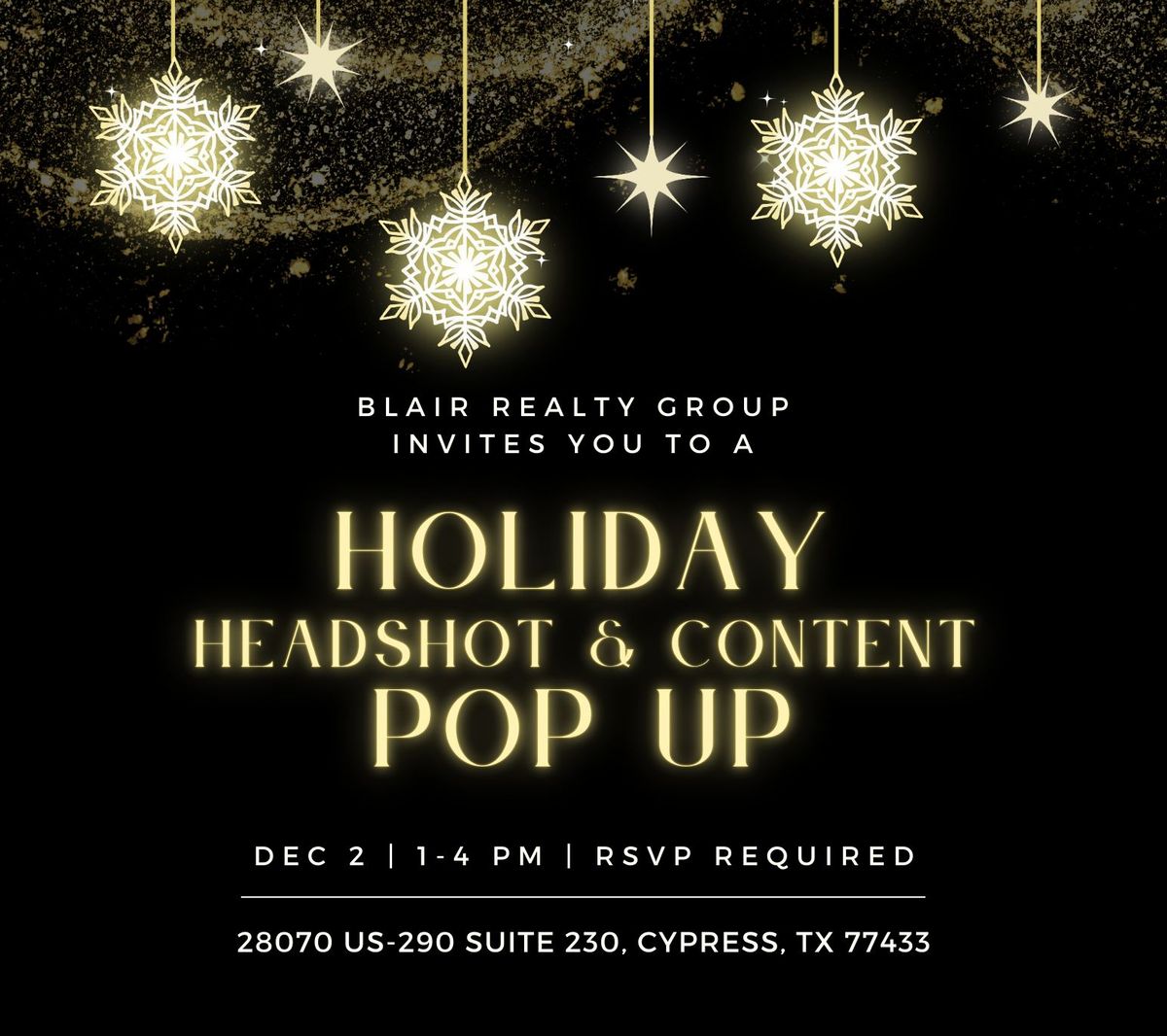 \ud83c\udf84 REALTOR HOLIDAY HEADSHOT & CONTENT POP UP [INVITE ONLY EVENT]