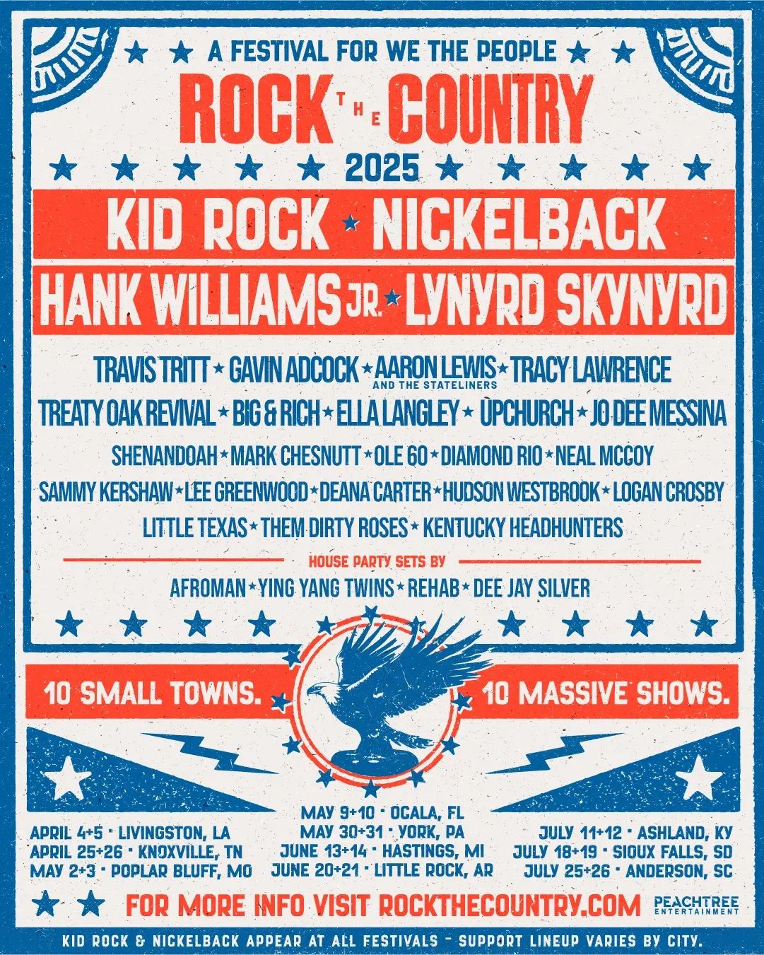 Rock The Country: Kid Rock  Nickelback  Lynyrd Skynyrd & Gavin Adcock - 2 Day Pass