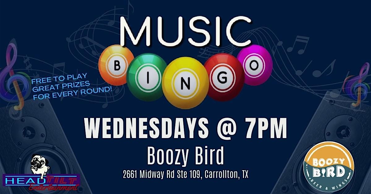 WEDNESDAY MUSIC BINGO NIGHT AT THE BOOZY BIRD