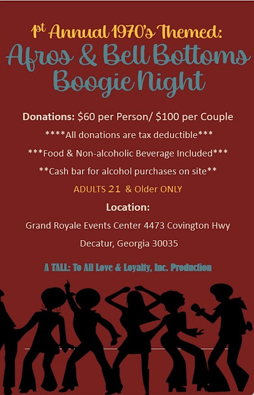 1st Annual 1970's Themed: Afros & Bell Bottoms Boogie Night