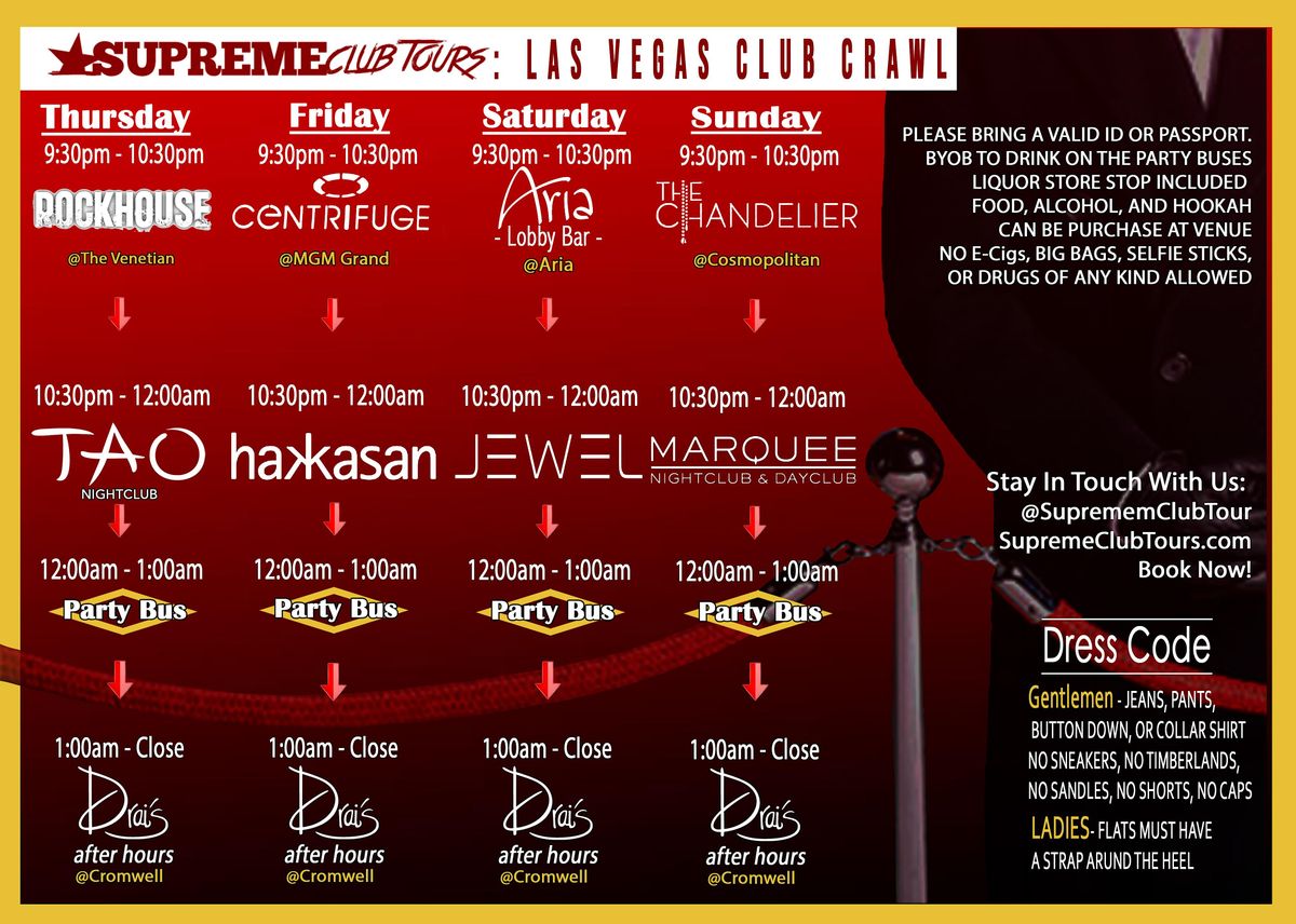 Drai's After Hours Hip Hop Tour with VIP Access & Party Bus Experience