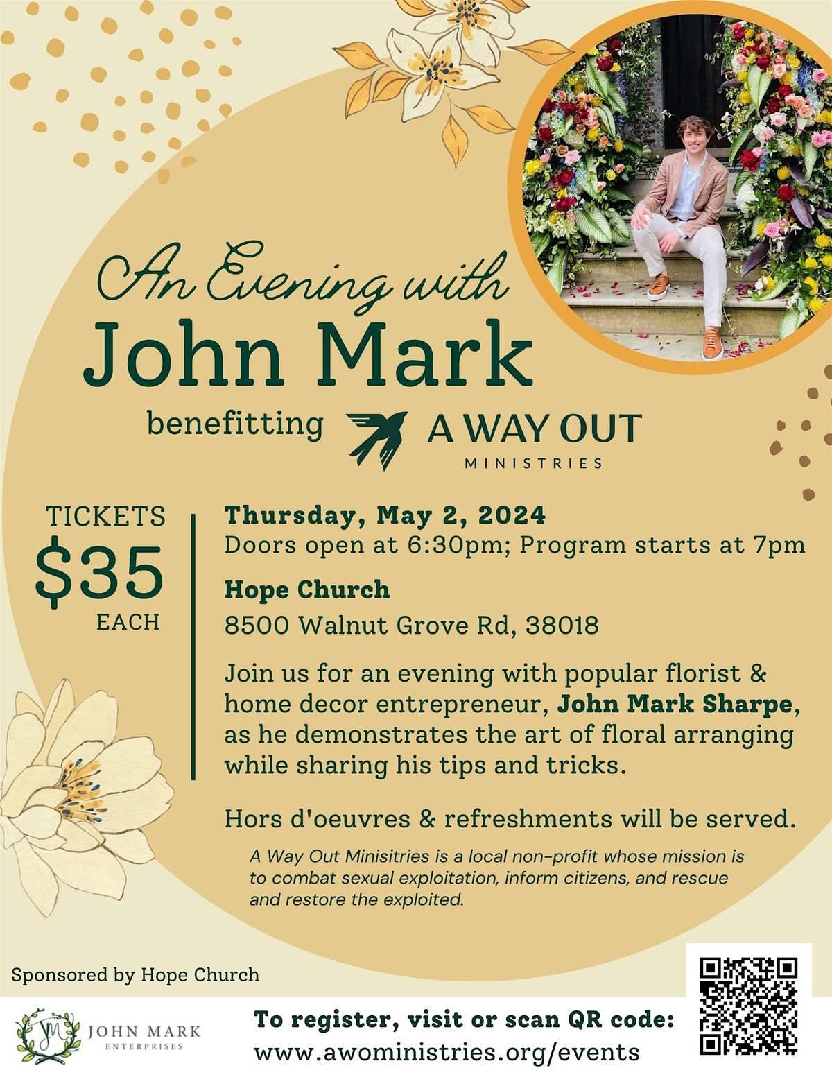 An Evening With John Mark to Fight Human Trafficking