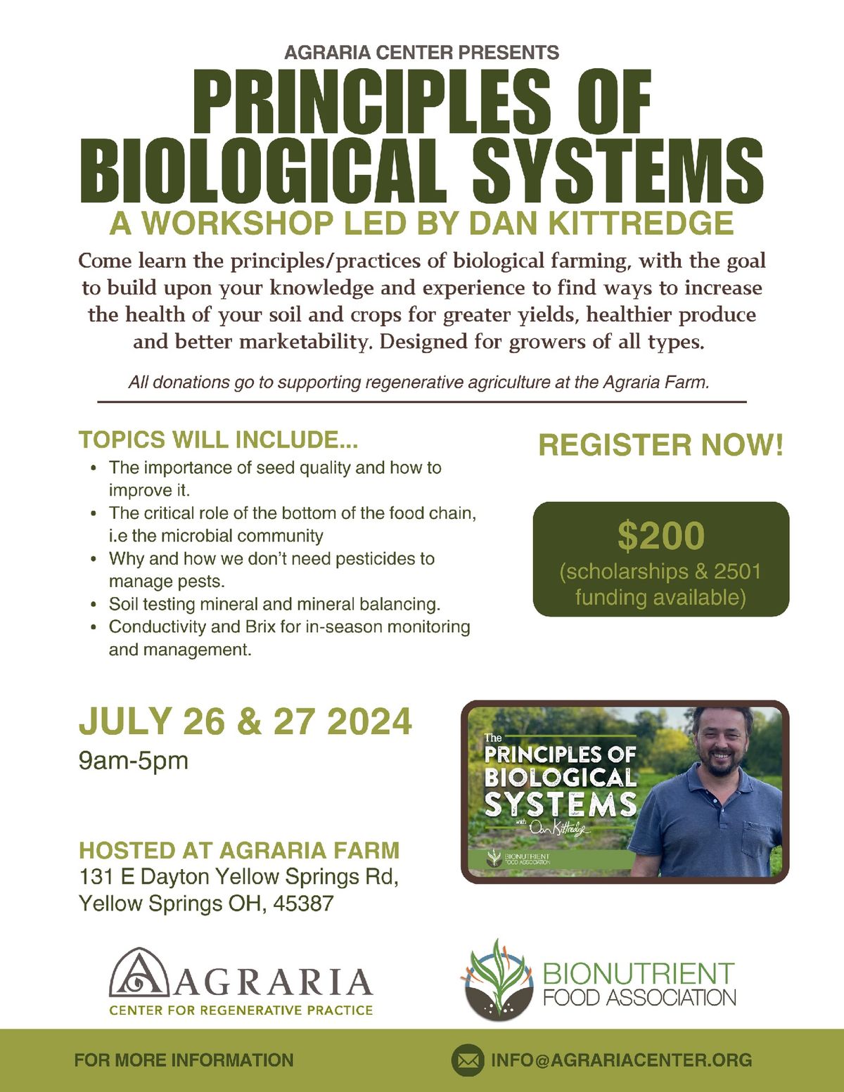 Principles of Biological Systems\u2014Dan Kittredge