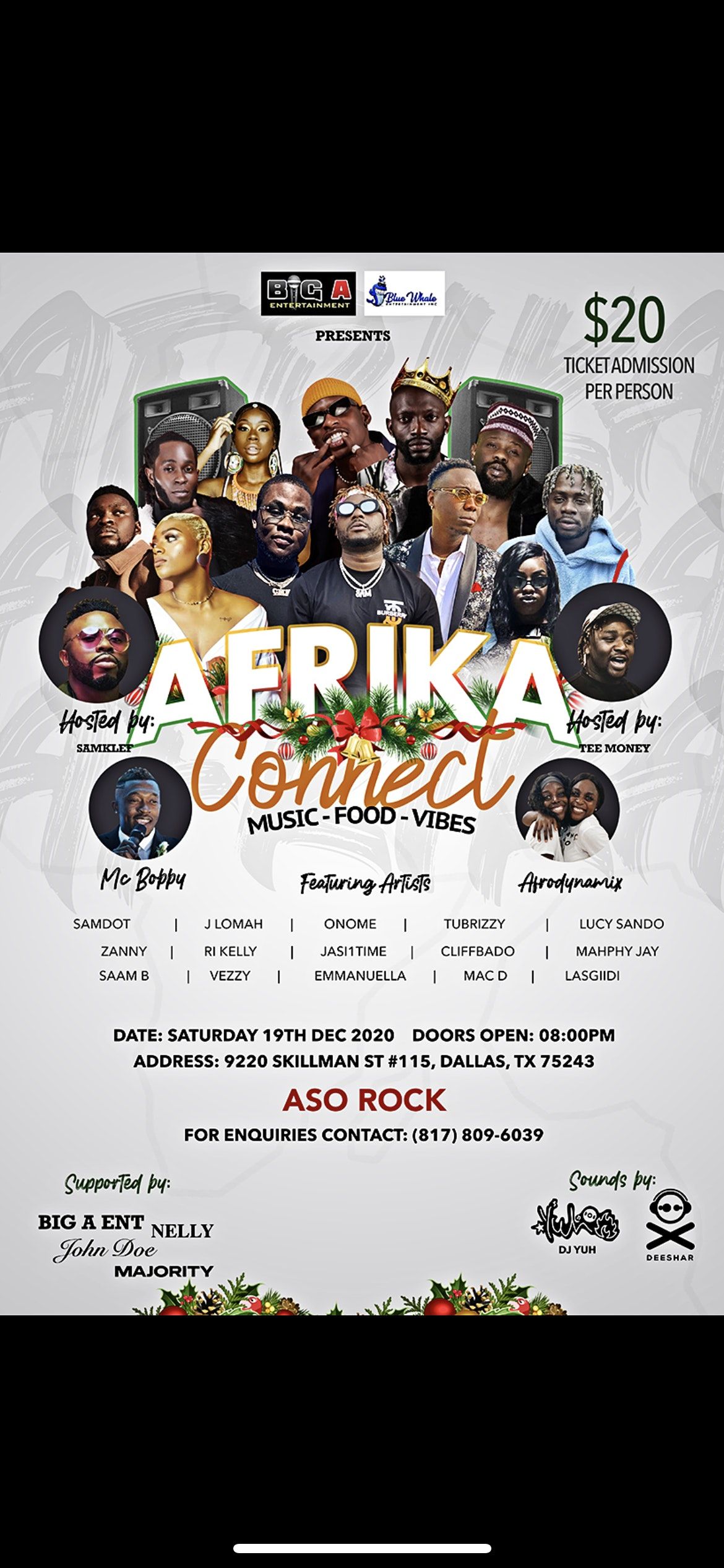 Afrika Connect Aso Rock Restaurant Lounge Dallas 19 December 2020