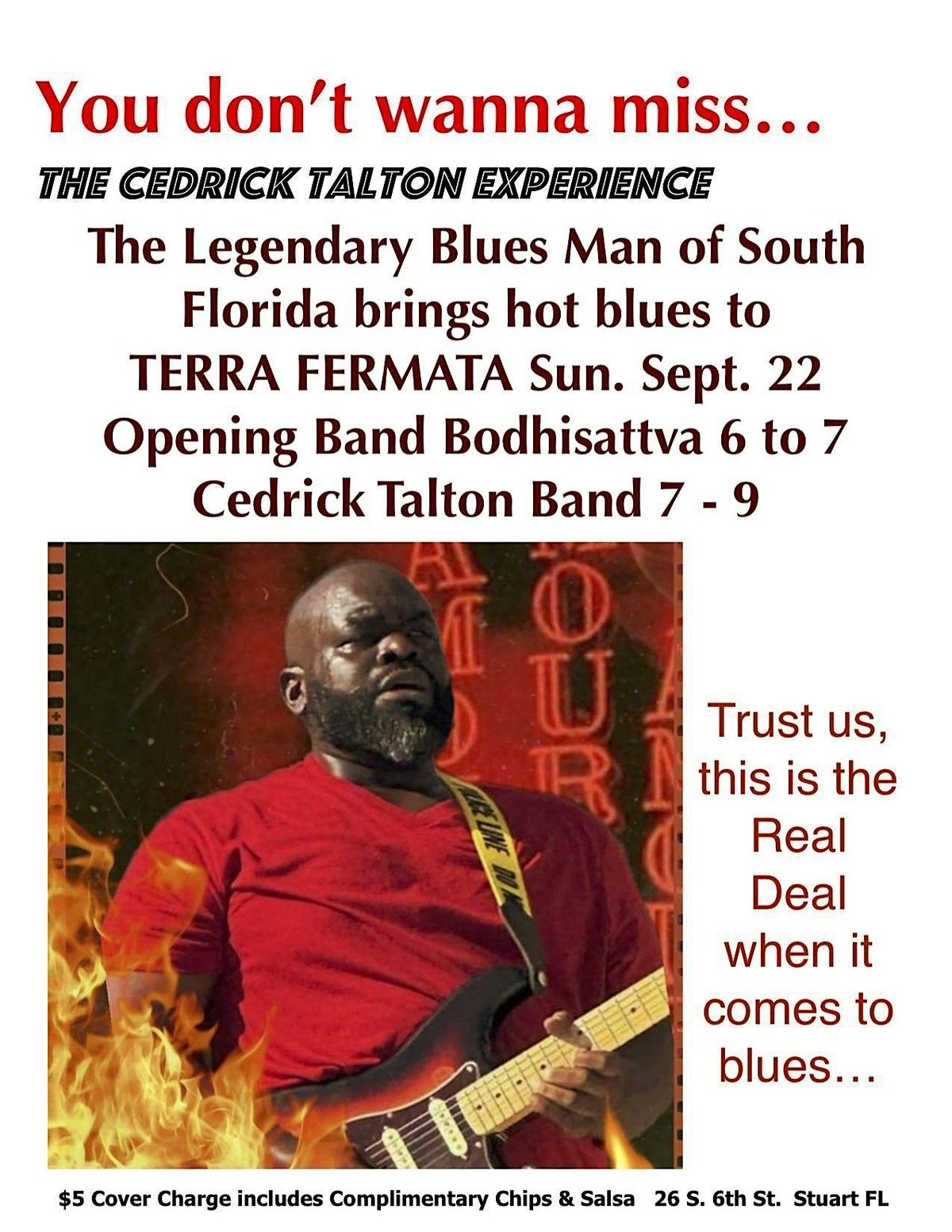 EXCEPTIONAL BLUES -The Cedrick Talton Experience - Top Blues Band Stuart FL