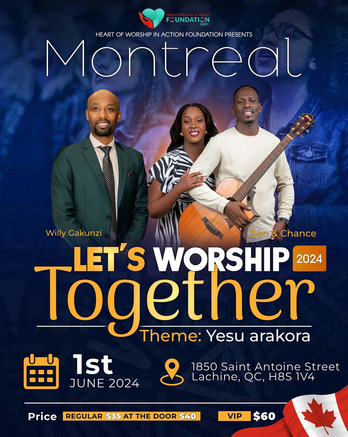 Let's Worship Together 2024- Yesu Arakora with Ben & Chance  - Montreal